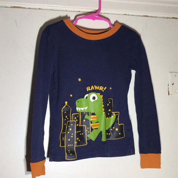 2 Boys size 8 Gymboree RAWR Dinosaur in the City T Shirt 100% cotton navy blue - Picture 2 of 7